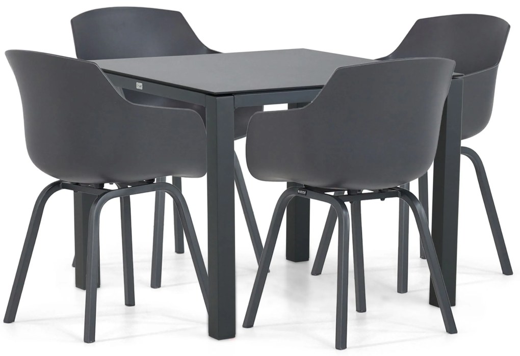 Tuinset 4 personen 90 cm Kunststof Grijs Lifestyle Garden Furniture Salina/Mateo