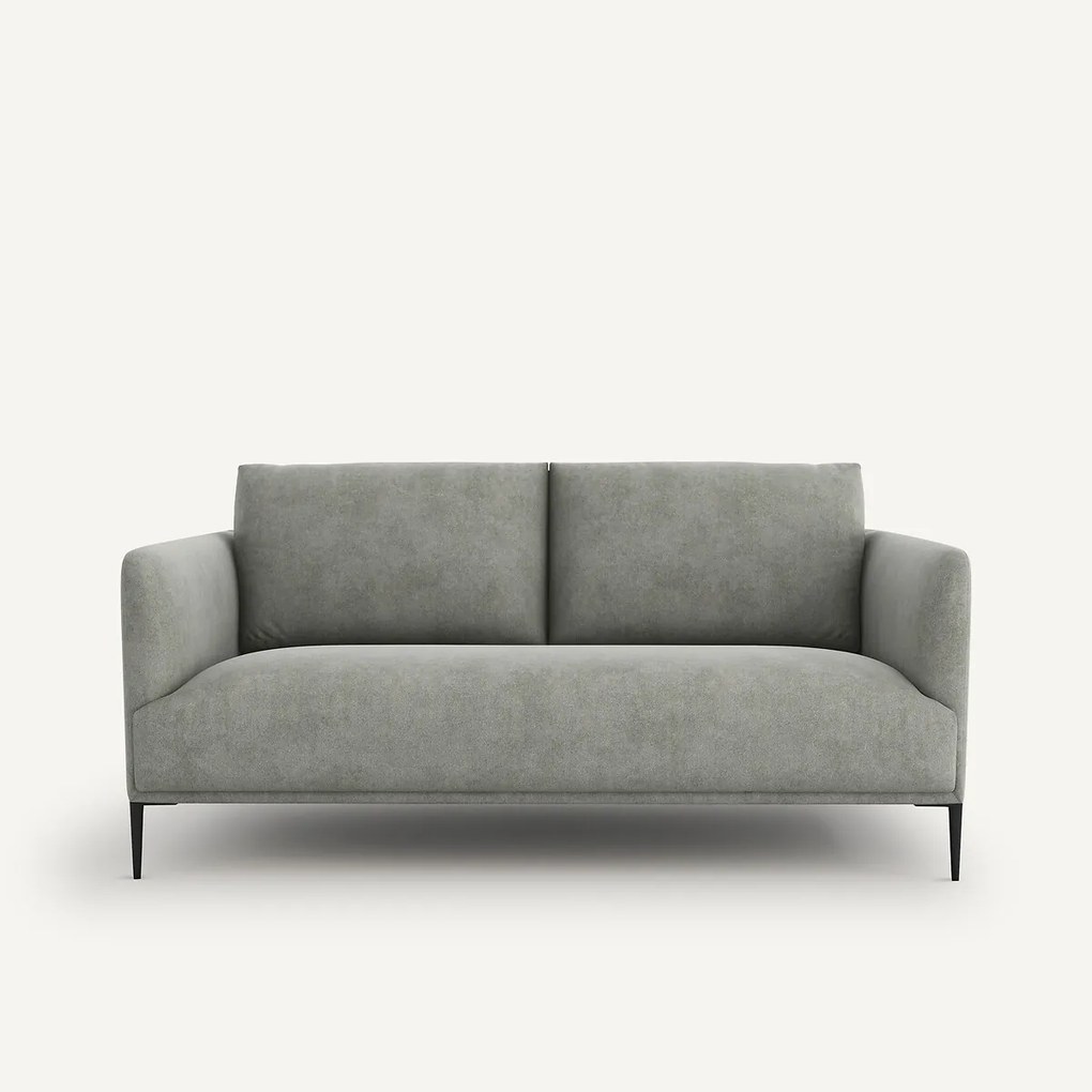 Compacte zitbank in stonewashed fluweel, Oscar, design E. Gallina