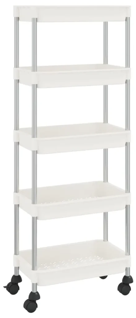 vidaXL Keukentrolley 5-laags 40x22x116 cm ijzer en ABS wit