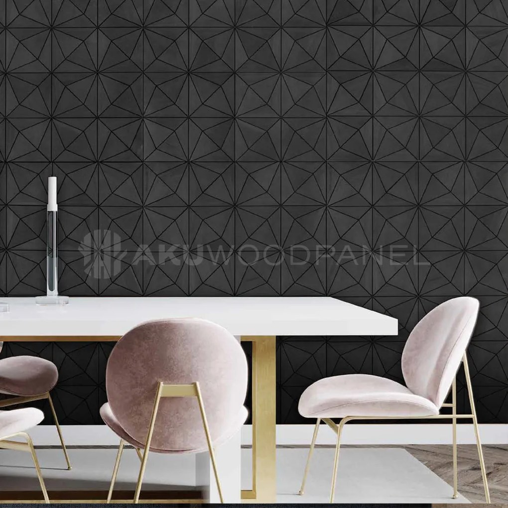 Decopaneel 60 cm x 60 cm Walnoot hout -  - 3D Wandpaneel - Wanddeco