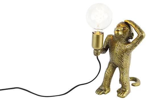 Vintage tafellamp messing - Animal Aap Sta Landelijk E27 Binnenverlichting Lamp