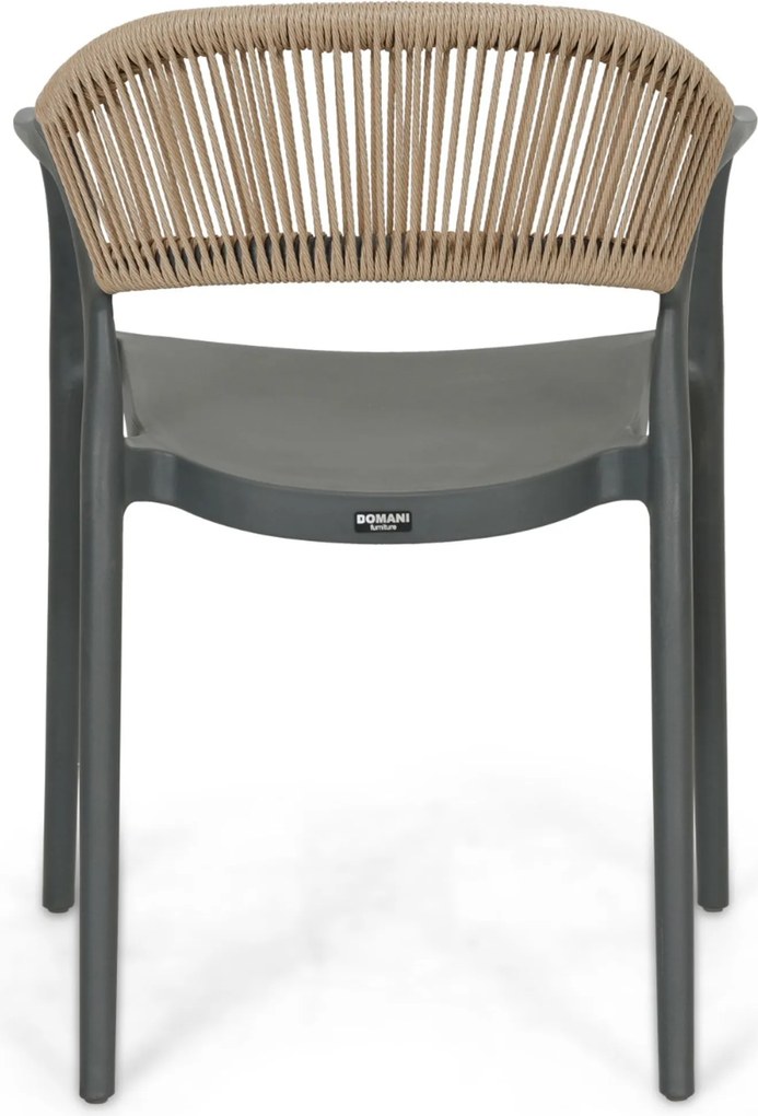 Tuinset Ronde Tuintafel 6 personen 150 cm Kunststof Grijs  Domani Furniture Toscano/Arancia