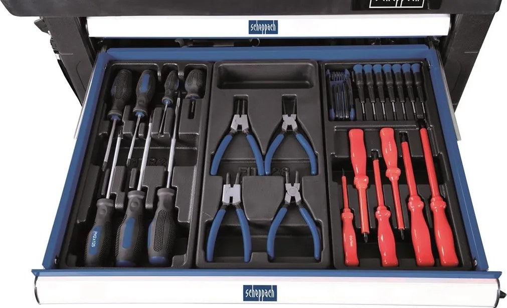 Scheppach TW1000 Gereedschapswagen gevuld 263 delig