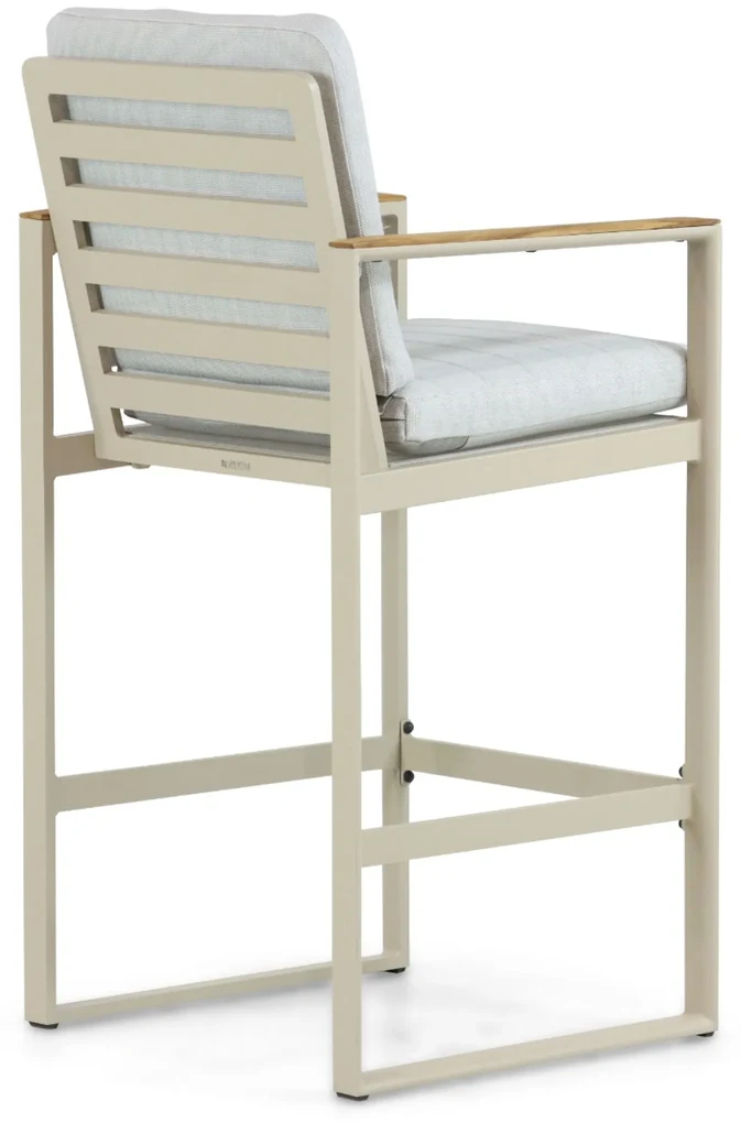 Barstoel Aluminium/Teak Taupe-naturel-bruin Lifestyle Garden Furniture Faro