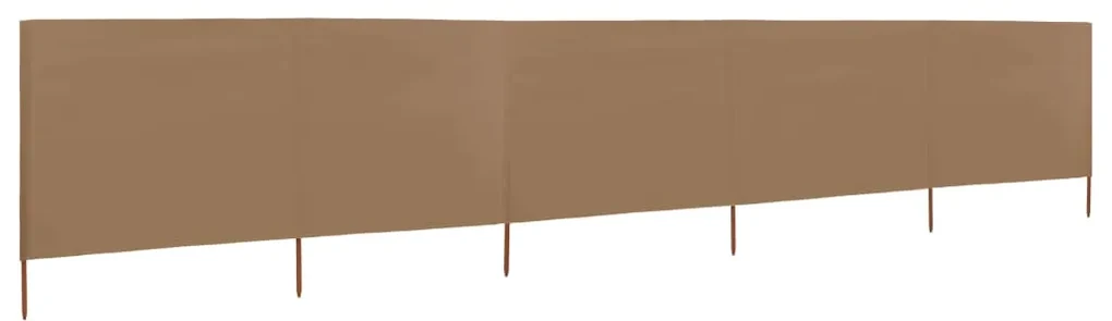 vidaXL Windscherm 5-panelen 600x80 cm stof taupe