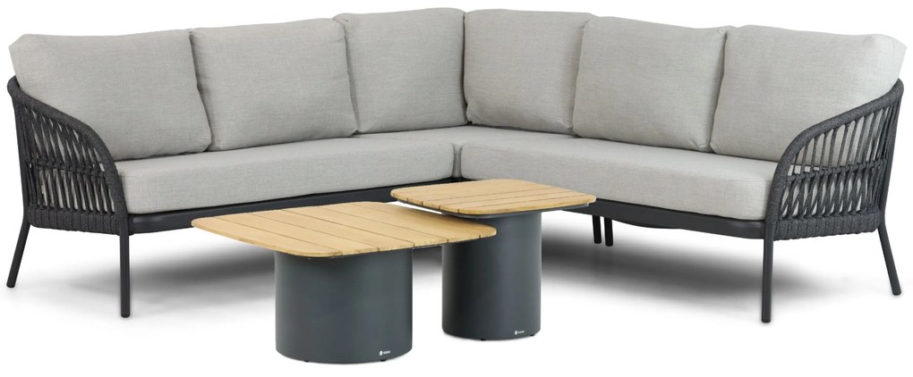 Hoek loungeset 5 personen Aluminium/rope Grijs Coco Puerto/Ronda