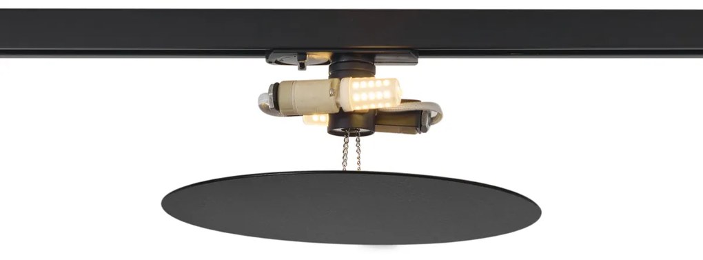 Moderne plafondlamp zwart voor railsysteem 1-fase 2-lichts - Iconic Pulley