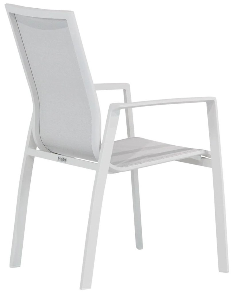 Tuinset Ronde Tuintafel 6 personen 160 cm Aluminium/textileen Wit Lifestyle Garden Furniture Ultimate/Wellington