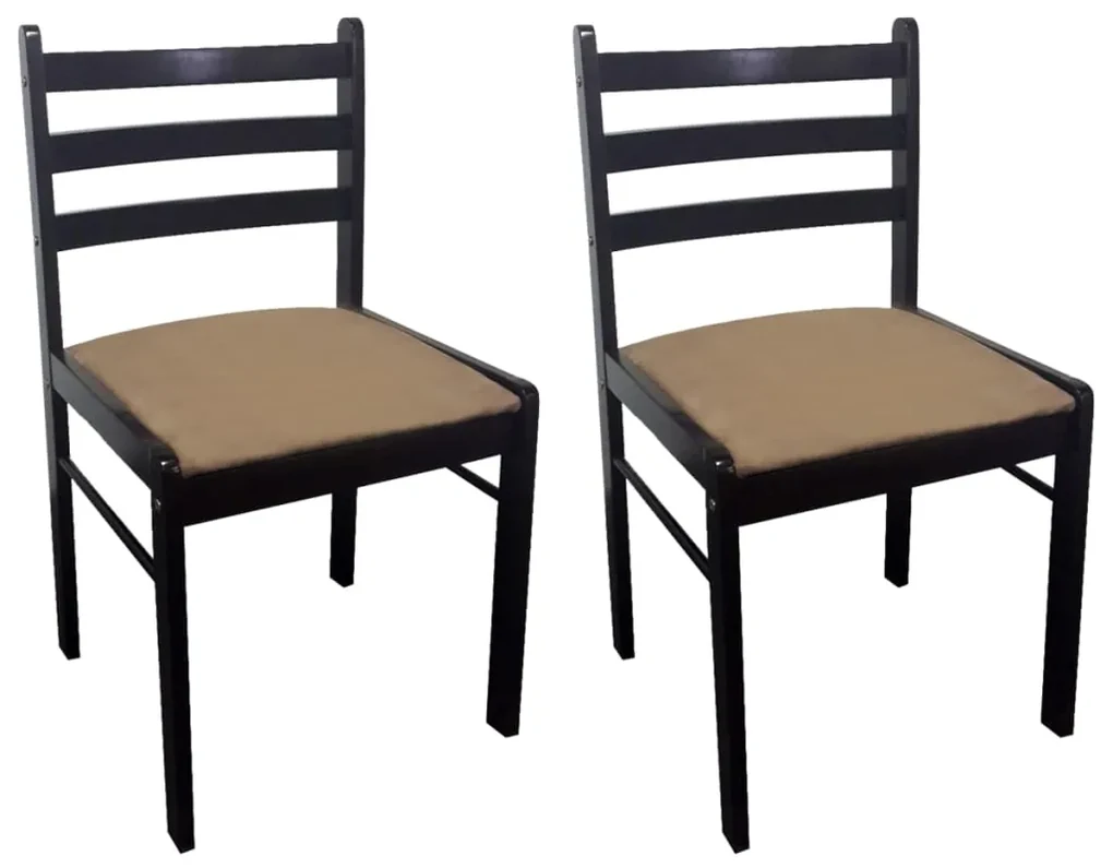 vidaXL Eetkamerstoelen 2 st massief rubberwood en fluweel bruin