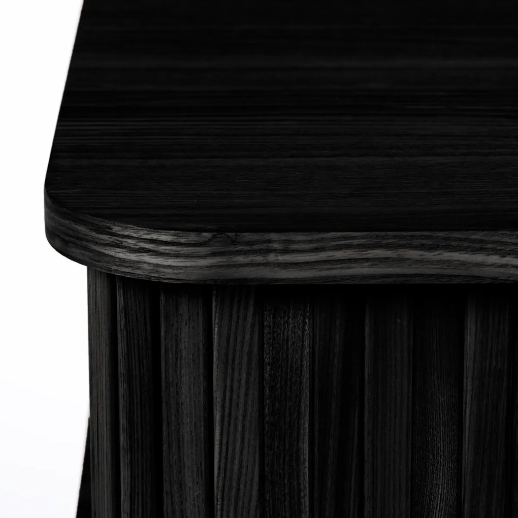 Zuiver Barbier Black Zwart Retro Nachtkastje - 45x45x59cm.