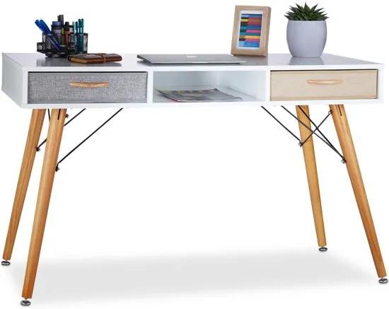 Bureau met lades - computerbureau - computertafel - Scandinavisch design - wit