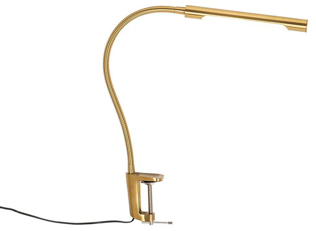 Klem bureaulamp messing incl. LED met touch dimmer - Lionard