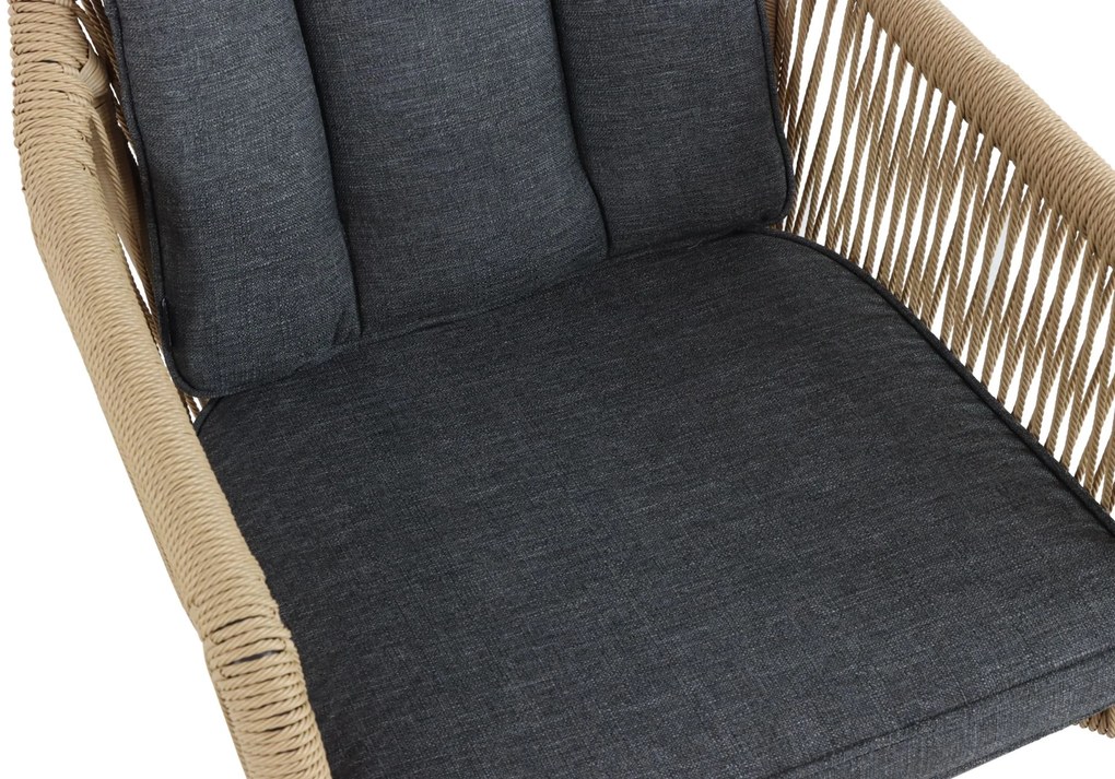 Tuinset Ronde Tuintafel 4 personen 125 cm Aluminium/Rope Taupe  De Laan Projects