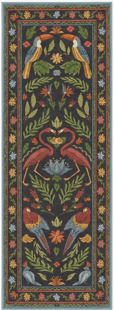 Wasbare loper met lage pool Birds Of A Feather by Iris Apfel