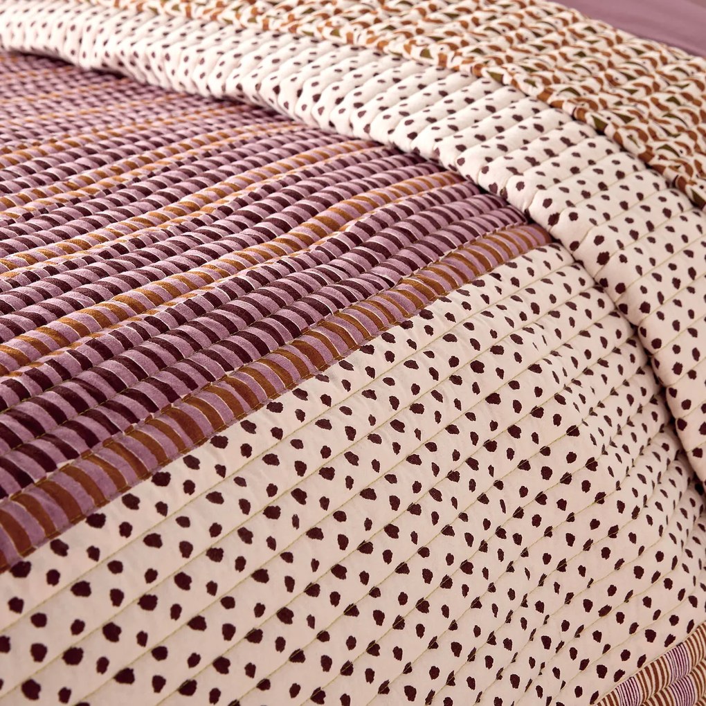 Gewatteerde sprei met patchworkprint in gewassen katoen, NAHRO