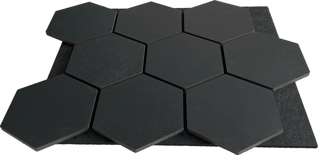 Hexagon Panel Zwart 81CM | Akoestisch | Wanddecor | Zeshoekig