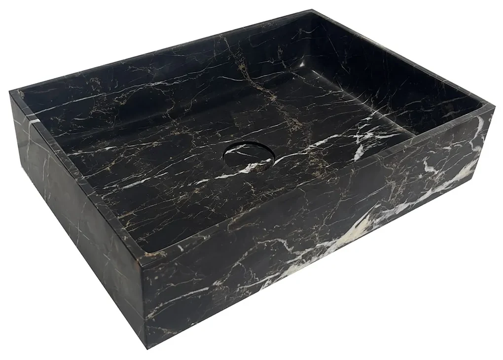 Saniclear Portoro Gold marmer waskom rechthoekig 50x35cm
