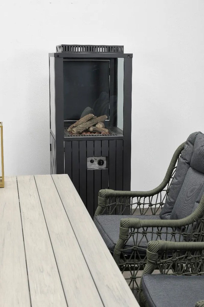 Cozy living sfeerhaard Sevilla 55x55 cm. – Carbon black - verrijdbaar