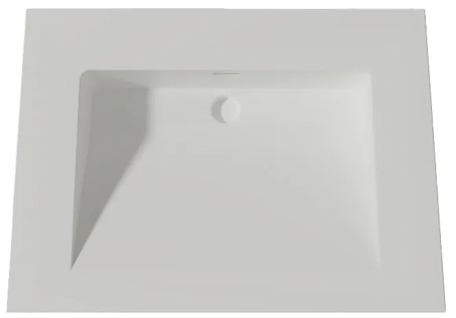 Lambini Designs Flora solid surface wastafel 60cm zonder kraangat wit mat