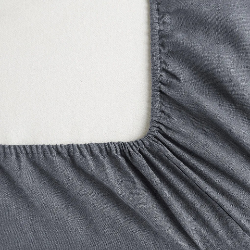 Hoeslaken in gewassen linnen, Elina voor dikke matras