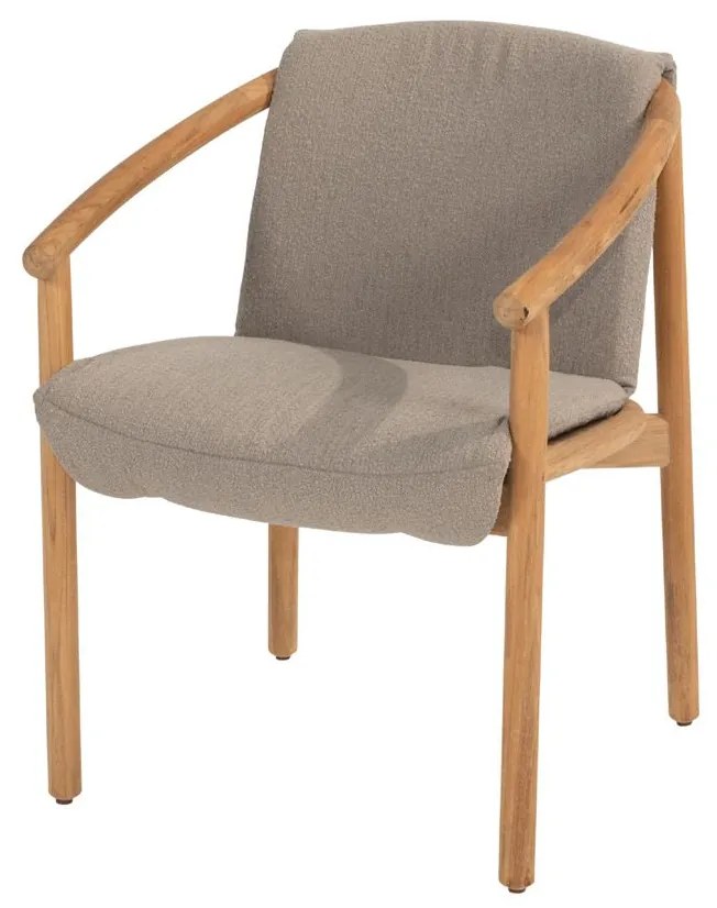 4 Seasons Outdoor Tess tuinset teak met Capri tafel met barrelvormig blad 280 x 110 cm Tuinset taupe weerbestendig