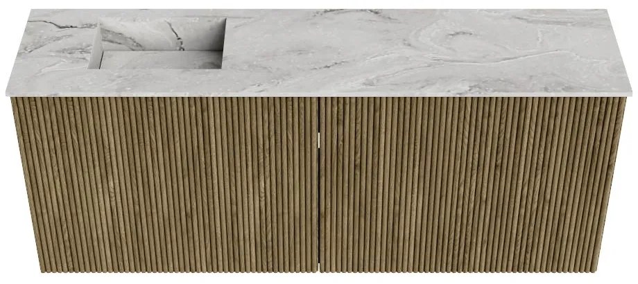 Mondiaz Joya DLux 100cm toiletmeubel dusk met wastafel faye links zonder kraangat glace