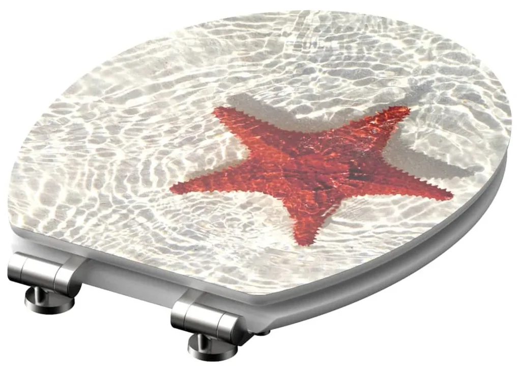 SCHÜTTE Toiletbril met soft-close RED STARFISH MDF hoogglans