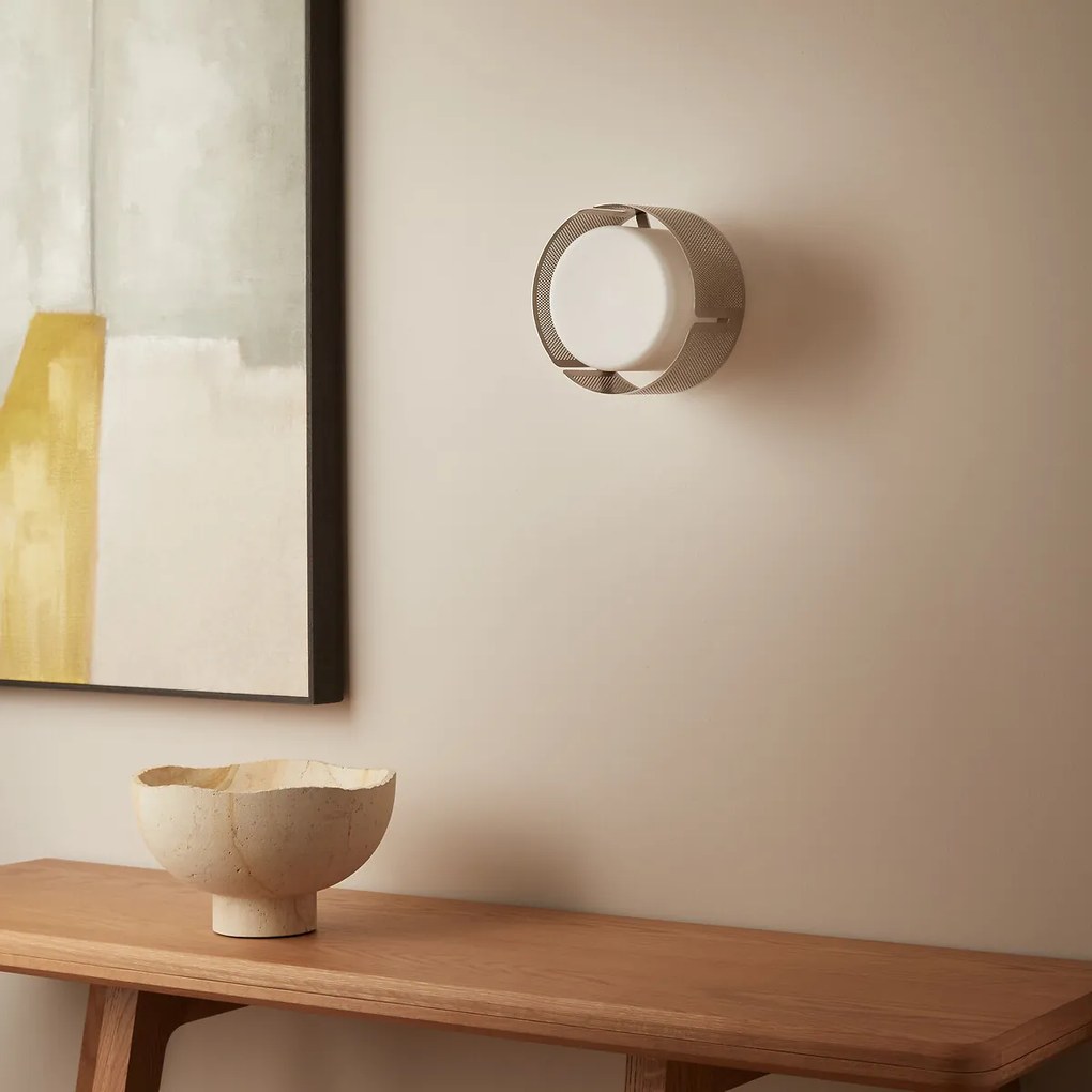 Plafond wandlamp, ijzer metaal en opaline, Darja