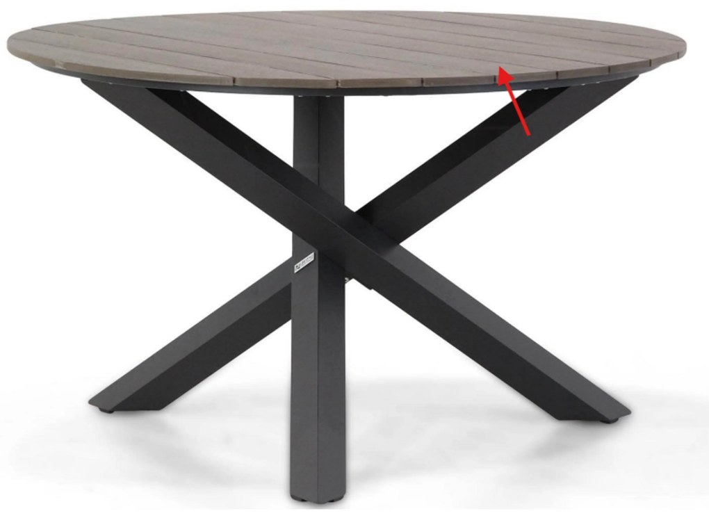 Tuinset Ronde Tuintafel 4 personen 125 cm Rope Grijs Coco Antoni/Ancona