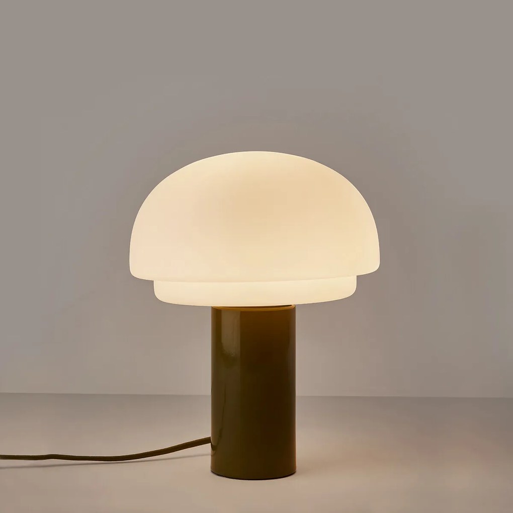 Lamp van opaalglas en ijzer H27,5 Agathilda