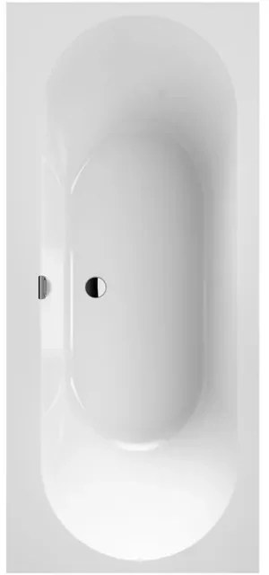 Villeroy & Boch Oberon 2.0 kunststof duobad quaryl rechthoekig 180x80x47cm incl. poten en afvoer-/overloopcombinatie mat wit ubq180obr2dv-rw