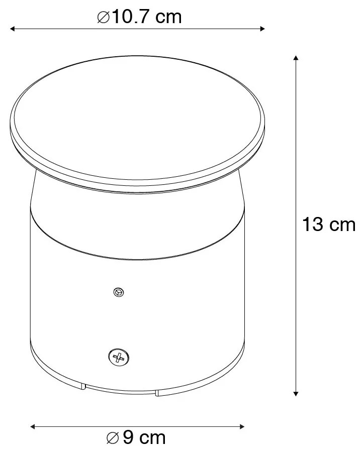 Moderne buitenlamp donkergrijs 12 cm incl. LED - Bar