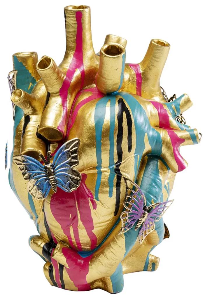 Kare Design Butterflies Heart Kleurrijke Vaas Hart