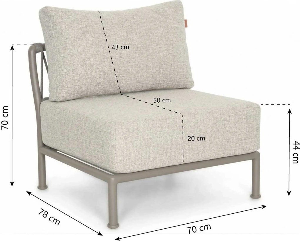 Hoek loungeset 5 personen Rope Taupe Santika Furniture Santika