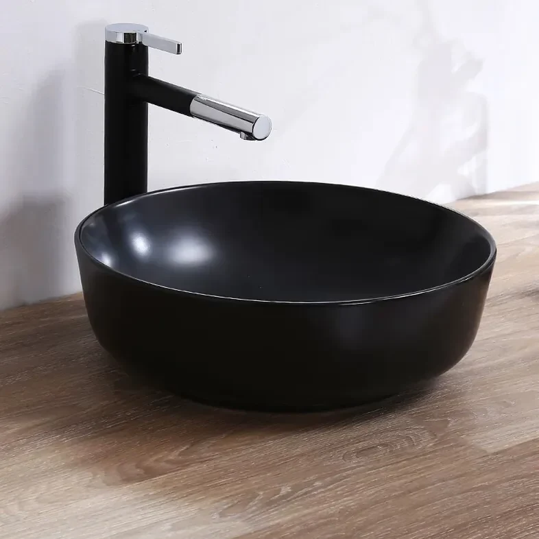 Saniclear Pura waskom 42cm wastafel mat zwart