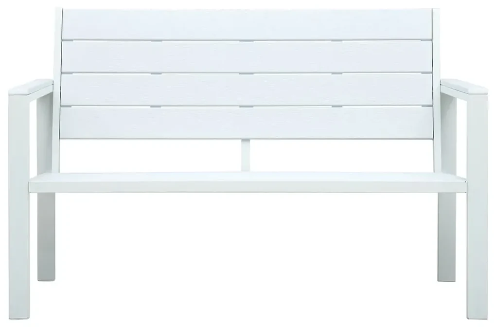 vidaXL Tuinbank hout-look 120 cm HDPE wit