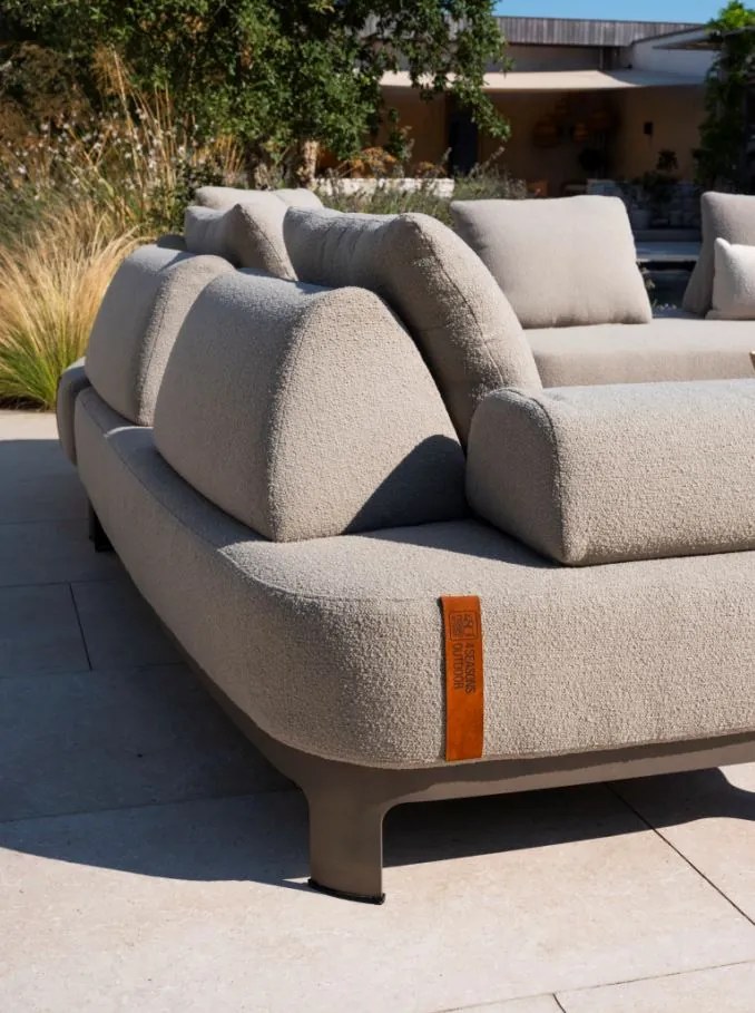 4 Seasons Outdoor Santorini hoek loungebank terre met XL-hoek *Showroommodel Loungebank bruin weerbestendig