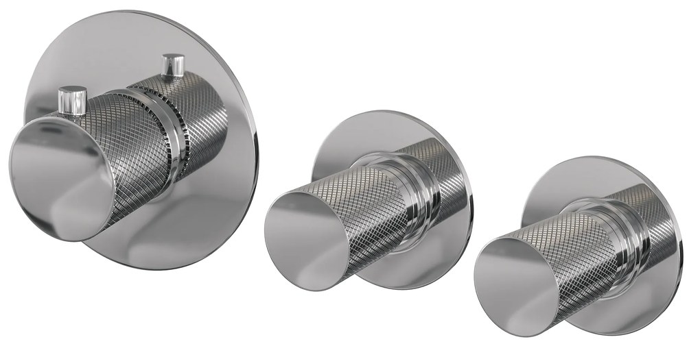 Brauer Chrome Carving inbouwthermostaat en 2 stopkranen chroom