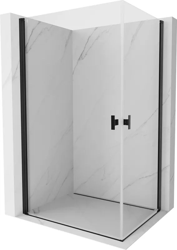 Mexen Mist-B Duo draaideur douchecabine 100 x 90 cm, transparant, zwart - 8A2-100-090-70-00