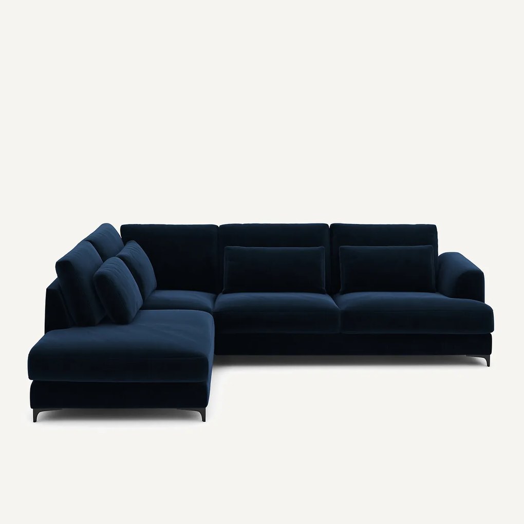 Omvormbare hoekbank links, fluweel, Marsile