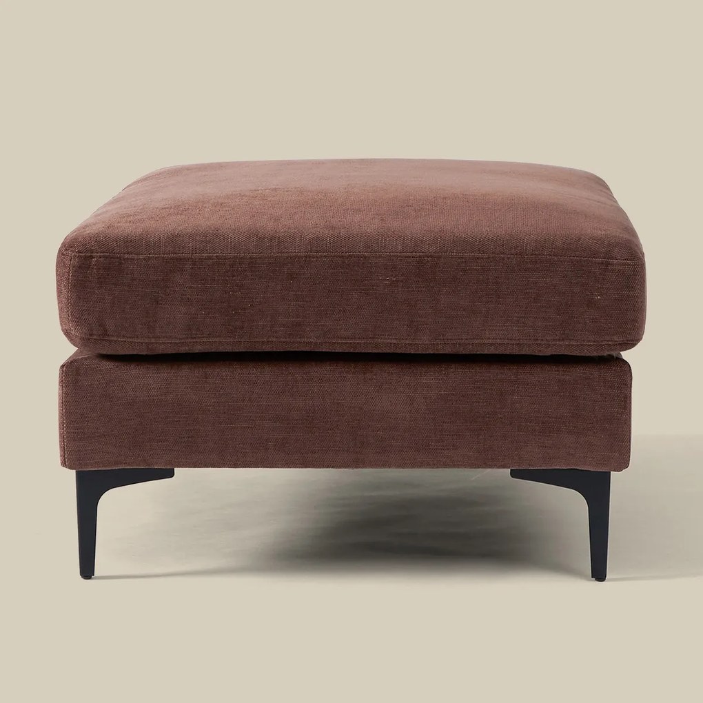 Rechthoekige Hocker Roodbruine Stof