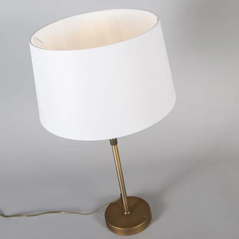 Tafellamp brons met kap wit 35 cm verstelbaar - Parte Modern E27 rond Binnenverlichting Lamp