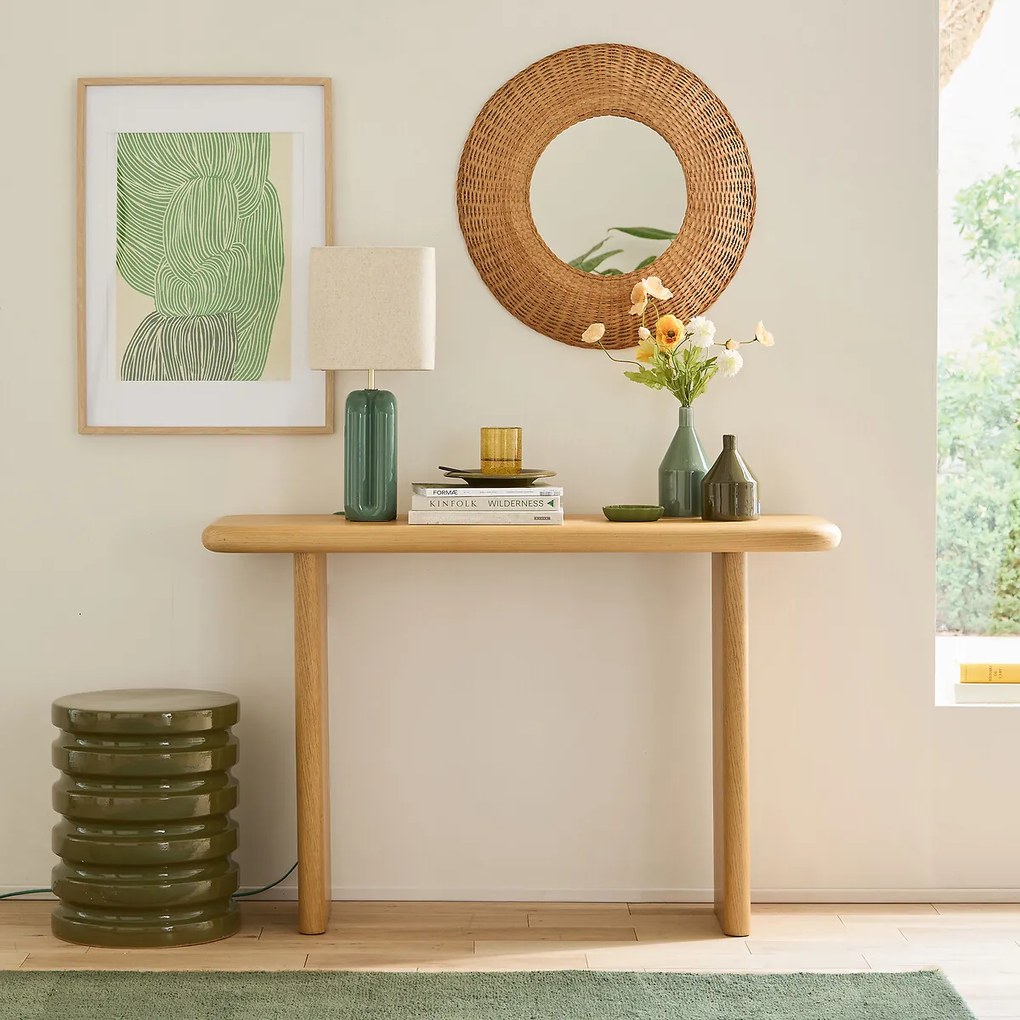 Eiken fineer wandtafel, Curva