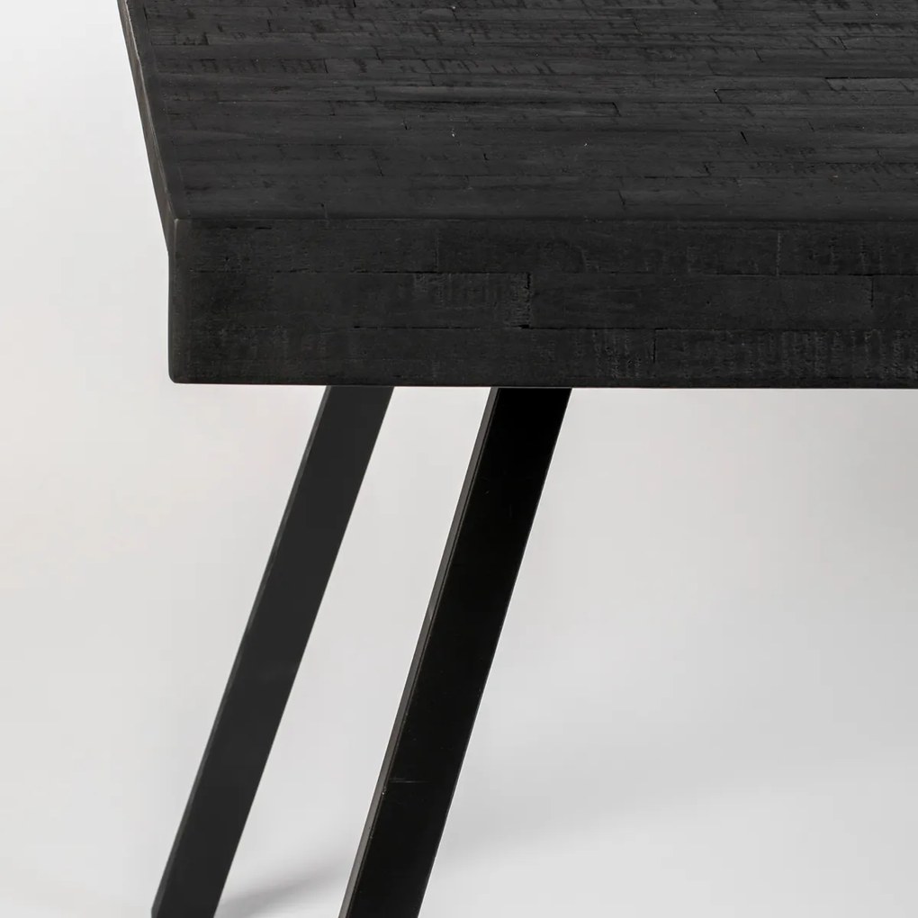 Lavis Suri Black Eettafel Van Gerecycled Teak Zwart 220 X 90 Cm - 220 X 100cm.