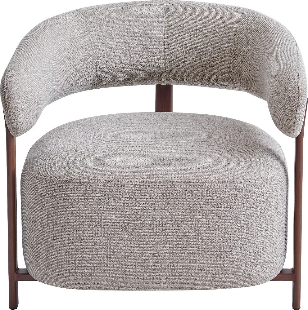 Fauteuil Met Ronde Rugleuning Eiken Beige