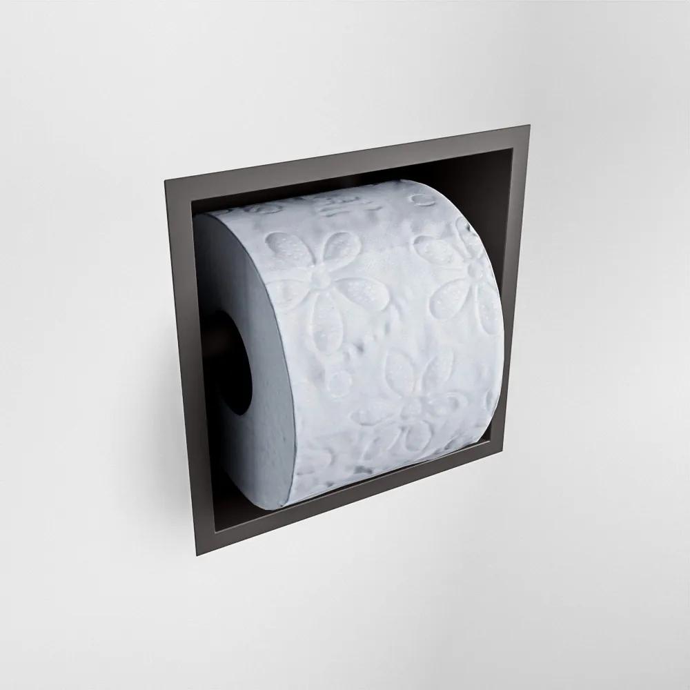 Mondiaz Easy Cube toilet rolhouder 16x8.6cm dark grey