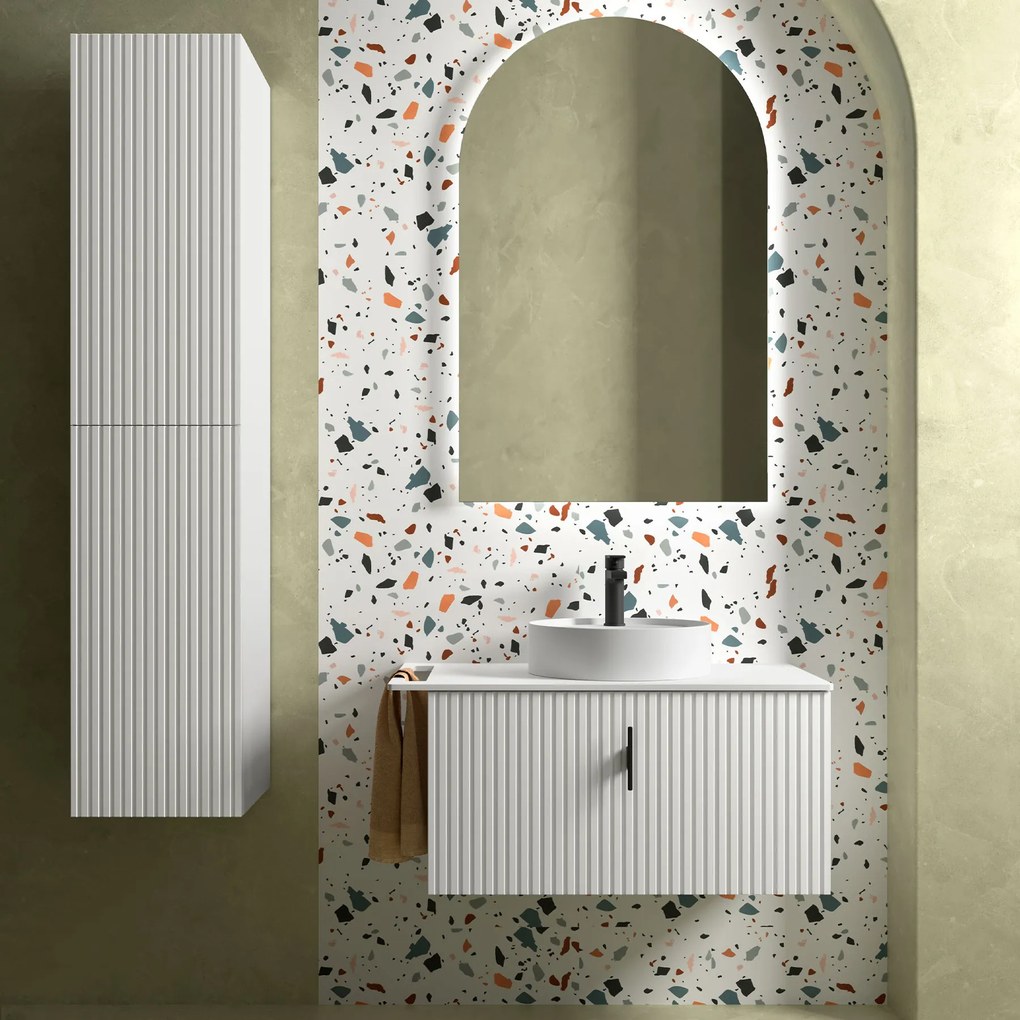 Muebles Raya onderkast ribbelfront 80cm met 1 softclose lade wit mat