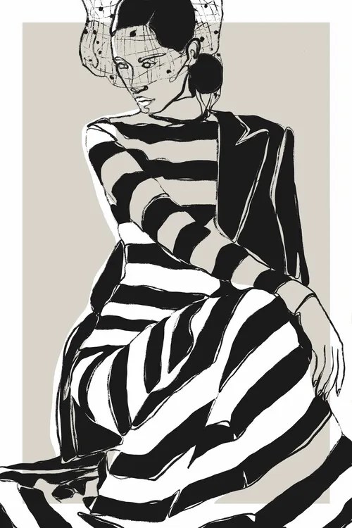 Ilustratie Striped Dress, Treechild