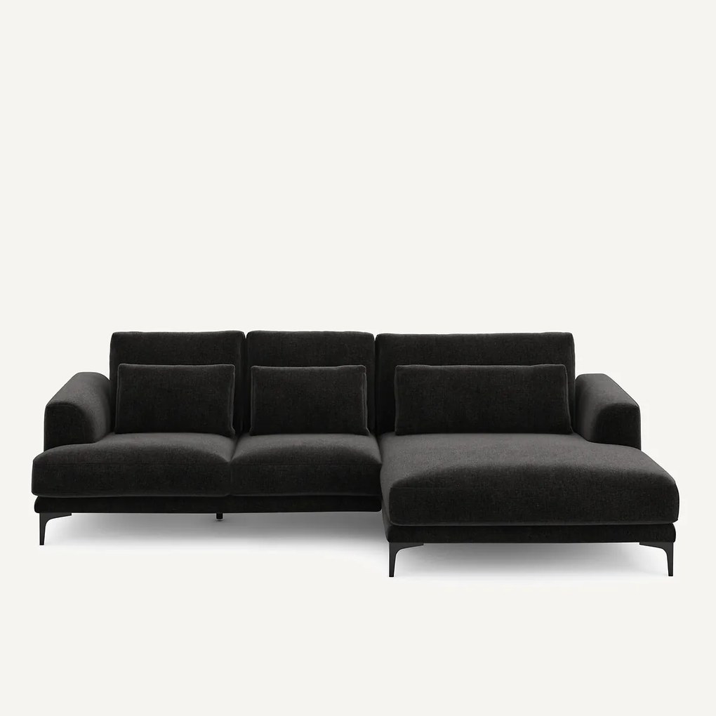 XL hoekbank rechts in chenille fluweel, MARSILE