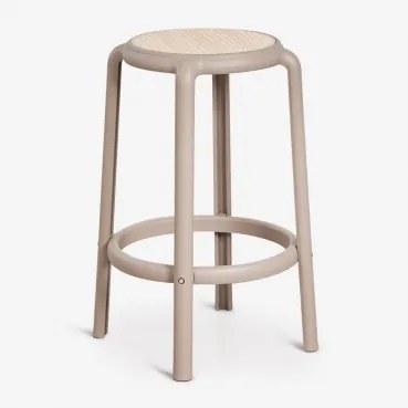 Omara Hoge Kruk Van Polypropyleen Moka Bruin & ↑75 Cm - Sklum